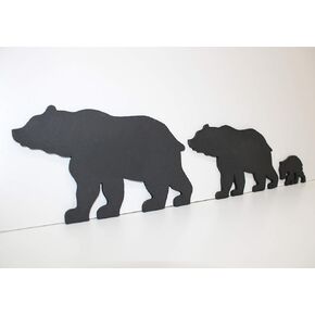 Black Bear Family of 3 - Bear Family Art - Bear Wall Art - Cut-Out Bear Wall Art - Bear Woodwork - Wooden Bear Silhouette - Animal Art