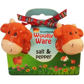 FANCYTHAT and SCIFI PLANET Highland Cow Woolly Ware Salt & Pepper Shakers