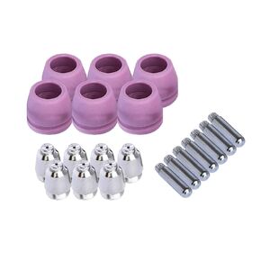 Lotos PCON40 Plasma Cutter Consumables 15 Nozzles 15 Electrodes 10 Cups for RED Color LTP5000D, LTPDC2000D and BLUE Color LTP6000 40 Pieces RED