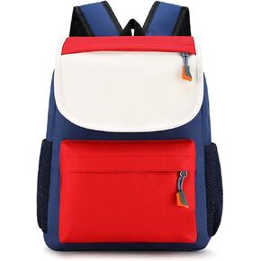 Children Colorblocking Backpack Large Capacity Oxford Cloth Schoolbag Boys Girls Lightweight Shoulder Bag