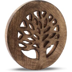Handmade Wooden Trivet For Hot Dishes Plates & Pots Holder Hot Pad For Kitchen & Dining Table Decor Cookware Heat Resistant Rustic Decorative Carvings Tabletop Home & Dining Table Essentials (Antique)