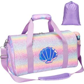 Bagseri Dance Bag for Girls - Ballet Bag for Girls with Shoes Compartment Girls Duffle Bag for Kids Above 6yr Overnight Travel Sleepover Bags with Dry Wet Separation Pockets
