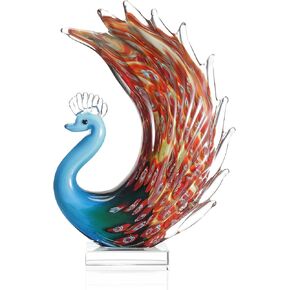 SPI Home 58082 Radiant Red Bird with Yellow Accent 4 x 4 Art Glass Table Top Figurine Décor