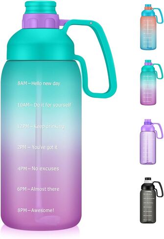 Motivational Water Bottle 64 OZ Water Bottle 2 Liter Water Bottle with Time Marker Large Water Bottle Big Water Bottle 1/2 Gallon Water Bottle Half Gallon Water Bottle with Straw in Saudi Arabia