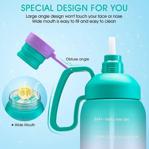 Motivational Water Bottle 64 OZ Water Bottle 2 Liter Water Bottle with Time Marker Large Water Bottle Big Water Bottle 1/2 Gallon Water Bottle Half Gallon Water Bottle with Straw in Saudi Arabia