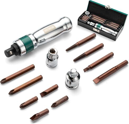 WEIKEISA1/2'' Hand Impact Driver ，13pcs Screw Extractor Set, Hammer Impact Screwdriver, For Removing Damaged, Frozen, Rusted Screws and Fasteners, with Storage Case in Kuwait