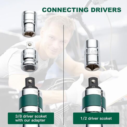 WEIKEISA1/2'' Hand Impact Driver ，13pcs Screw Extractor Set, Hammer Impact Screwdriver, For Removing Damaged, Frozen, Rusted Screws and Fasteners, with Storage Case in Kuwait