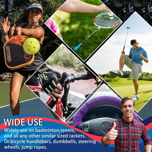 شريط قبضة Pickleball، 5 عبوات من المناشف القطنية الملونة ذات قبضة زائدة، شريط عصابة رأس ماص مضاد للانزلاق للتنس، مقبض مضرب كرة الريشة in Saudi Arabia