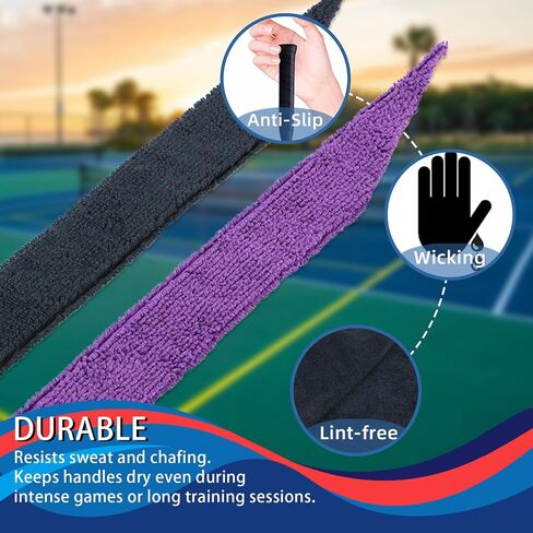 شريط قبضة Pickleball، 5 عبوات من المناشف القطنية الملونة ذات قبضة زائدة، شريط عصابة رأس ماص مضاد للانزلاق للتنس، مقبض مضرب كرة الريشة in Saudi Arabia
