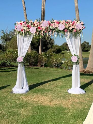 6PCS White Peonies Artificial Flowers 5.5" Big Fake Silk Peonies Faux Peonies Flower Bouquets with 19" Long Stem for Vase Wedding Table Centerpiece Home Decoration Floral Arrangement (White) in Saudi Arabia