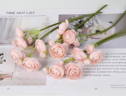 IPOPU Ranunculus Artificial Flowers 2 Bouquets Mini Cream Fake Flowers 12PCS Small Faux Ranunculus Decorative Flowers for DIY Wedding Bouquet Bridal Shower Filler Flowers Decorations (Cream) in Kuwait
