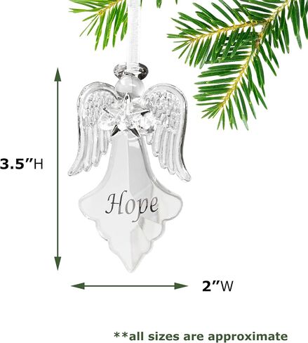 Faith Hope Love Angel Ornmaments for Christmas Decorating - Crystal Angels Each Angel Measures 3.5" H x 2" W. in Saudi Arabia