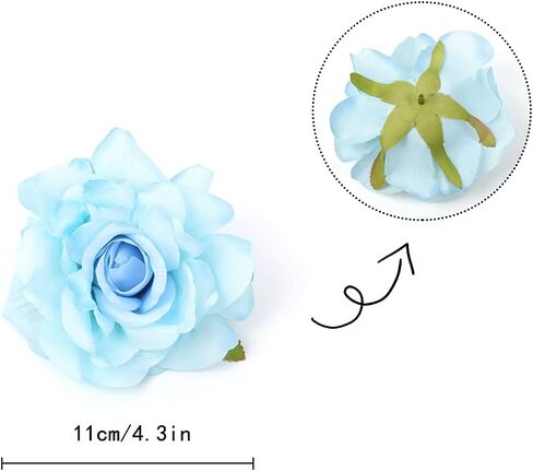 White Silk Rose Flowers Heads,4.3inch 20pcs Artificial stemless Flower Heads for DIY Wedding Bouquets Baby Shower Centerpieces Floral Arrangements Party Tables Home Decorations(White) in Saudi Arabia
