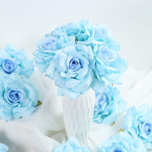 White Silk Rose Flowers Heads,4.3inch 20pcs Artificial stemless Flower Heads for DIY Wedding Bouquets Baby Shower Centerpieces Floral Arrangements Party Tables Home Decorations(White) in Saudi Arabia