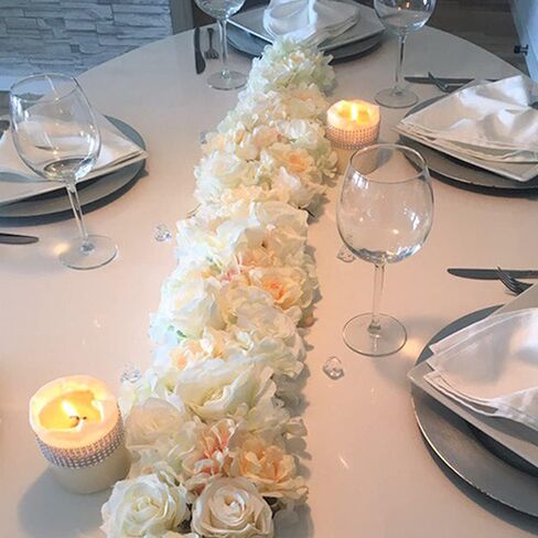 White Silk Rose Flowers Heads,4.3inch 20pcs Artificial stemless Flower Heads for DIY Wedding Bouquets Baby Shower Centerpieces Floral Arrangements Party Tables Home Decorations(White) in Saudi Arabia