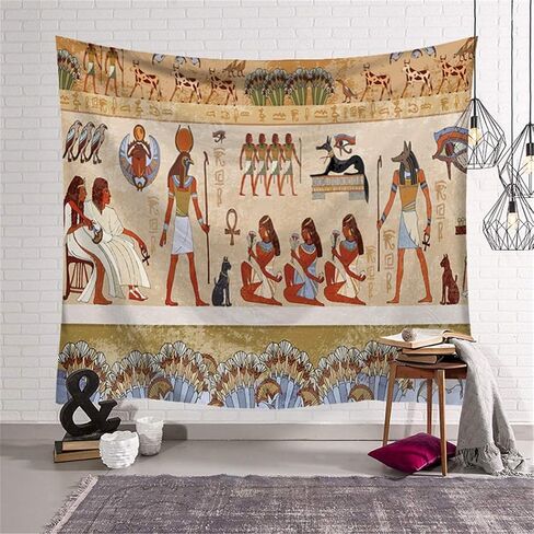 Jdttngp نسيج مصري مصر القديمة الأساطير نسيج الجدار شنقا 30x40 بوصة الآلهة المصرية الفراعنة الهيروغليفية المنحوتات نسيج ملصق جدار ديكور لغرفة النوم غرفة المعيشة النوم in Saudi Arabia