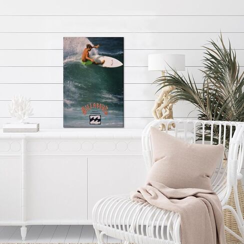 Generic 1990 Surf Poster Vintage Surfing Posters Retro Ocean Print Hawaii Summer Beach Newspaper Canvas Surfer Wall Art Aesthetic Room Decoration for Beach Lovers 8x12inch Framed, style-1 in Saudi Arabia