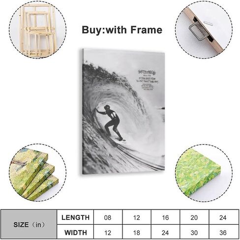 Generic 1990 Surf Poster Vintage Surfing Posters Retro Ocean Print Hawaii Summer Beach Newspaper Canvas Surfer Wall Art Aesthetic Room Decoration for Beach Lovers 8x12inch Framed, style-1 in Saudi Arabia