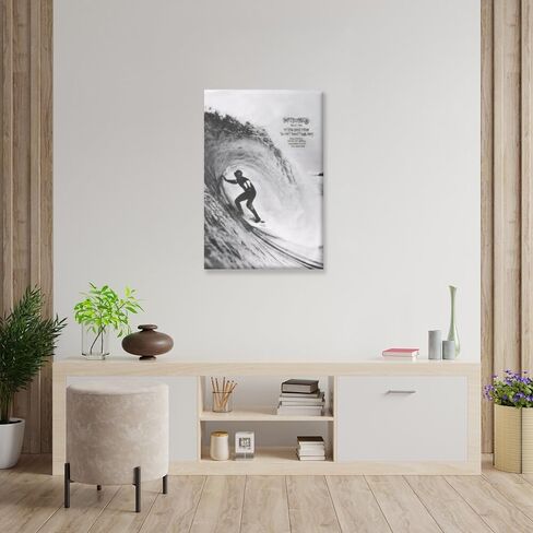 Generic 1990 Surf Poster Vintage Surfing Posters Retro Ocean Print Hawaii Summer Beach Newspaper Canvas Surfer Wall Art Aesthetic Room Decoration for Beach Lovers 8x12inch Framed, style-1 in Saudi Arabia