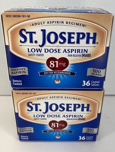 St. Joseph Pain Reliever, 81 mg, Enteric Coated Tablets, 36 ct. in Saudi Arabia