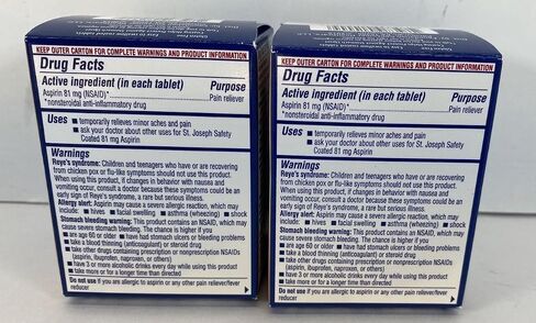 St. Joseph Pain Reliever, 81 mg, Enteric Coated Tablets, 36 ct. in Saudi Arabia