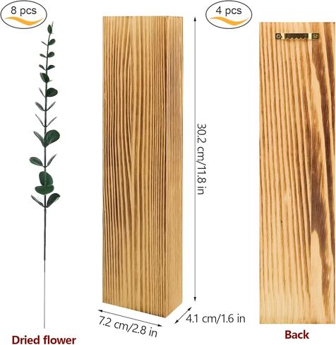 4 عبوات من مزهريات الحائط الخشبية، مزارعي الجدران الخشبية مع نباتات صناعية، مزهرية داخلية مثبتة على الحائط، زارع ديكور حائط خشبي، مزهرية جيب حائطية لغرفة المعيشة، غرفة النوم، الحمام، غرفة الطعام in Kuwait
