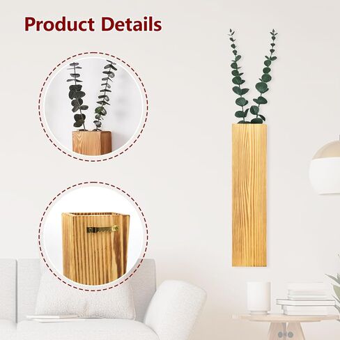 4 عبوات من مزهريات الحائط الخشبية، مزارعي الجدران الخشبية مع نباتات صناعية، مزهرية داخلية مثبتة على الحائط، زارع ديكور حائط خشبي، مزهرية جيب حائطية لغرفة المعيشة، غرفة النوم، الحمام، غرفة الطعام in Kuwait