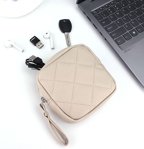 Sanitary Napkin Storage Bag Menstrual Cup Pouch Nursing Pad Pouches Tampon Bags Feminine Product Pouches Mini Makeup Bag for Women Girls Beige in Saudi Arabia