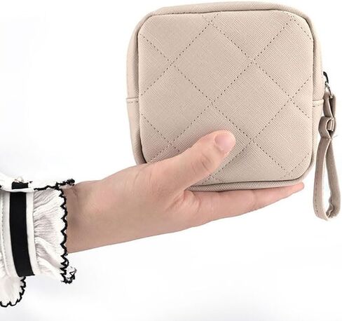 Sanitary Napkin Storage Bag Menstrual Cup Pouch Nursing Pad Pouches Tampon Bags Feminine Product Pouches Mini Makeup Bag for Women Girls Beige in Saudi Arabia