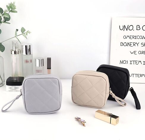 Sanitary Napkin Storage Bag Menstrual Cup Pouch Nursing Pad Pouches Tampon Bags Feminine Product Pouches Mini Makeup Bag for Women Girls Beige in Saudi Arabia