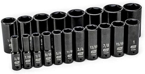 جيرورنش 19 قطعة 1/2 بوصة محرك 6 نقاط طقم مقابس، عميق، SAE - 84934N in Saudi Arabia