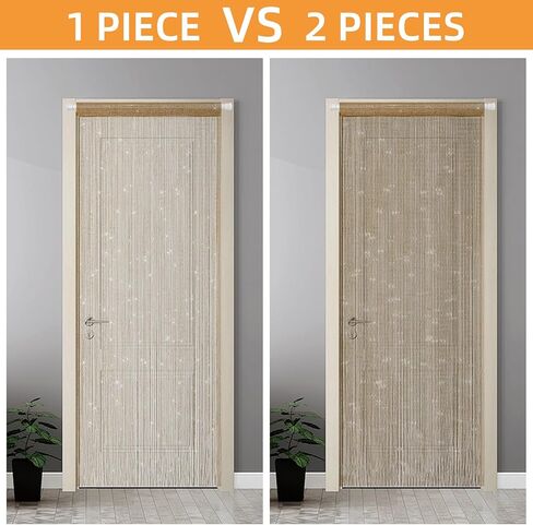 4 Pieces Glitter String Curtains Doorway Beads Curtains, 39 x 79 Inch Hanging Fringe Hippie Room Divider Door String Curtain Boho Doors Tassel for Doorways, Windows, Closet, Privacy Decor (Coffee) in Saudi Arabia