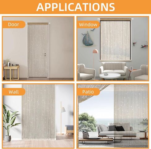 4 Pieces Glitter String Curtains Doorway Beads Curtains, 39 x 79 Inch Hanging Fringe Hippie Room Divider Door String Curtain Boho Doors Tassel for Doorways, Windows, Closet, Privacy Decor (Coffee) in Saudi Arabia