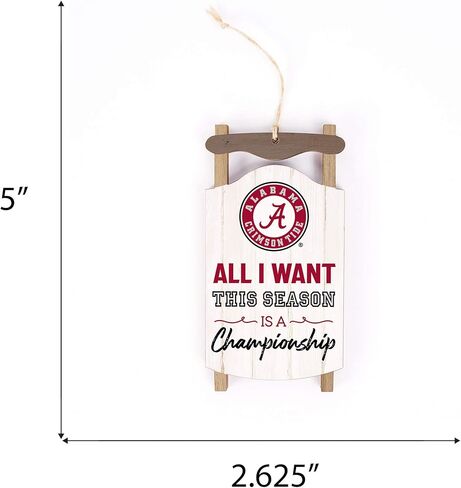 P. Graham Dunn جامعة ألاباما بطولة Crimson Tide 5 × 2.625 زخرفة خشبية للعطلات in Kuwait