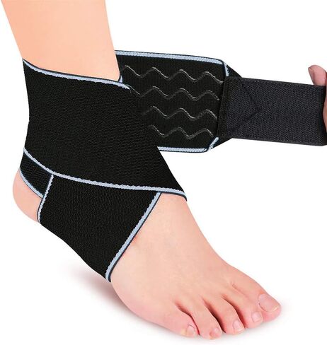 2 PACK Ankle Brace, Ankle Compression Sleeve with Adjustable Strap Ankle Support for Sprained Ankle, Achilles Tendon, Plantar Fasciitis & Sports (Blue) in Saudi Arabia