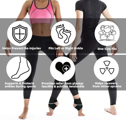 2 PACK Ankle Brace, Ankle Compression Sleeve with Adjustable Strap Ankle Support for Sprained Ankle, Achilles Tendon, Plantar Fasciitis & Sports (Blue) in Saudi Arabia