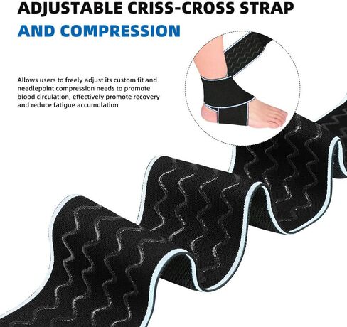 2 PACK Ankle Brace, Ankle Compression Sleeve with Adjustable Strap Ankle Support for Sprained Ankle, Achilles Tendon, Plantar Fasciitis & Sports (Blue) in Saudi Arabia
