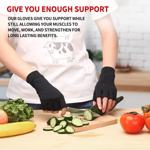 Copper Compression Arthritis Gloves, Best Copper Infused Glove for Women and Men, Fingerless Arthritis Gloves, Pain Relief and Healing for Arthritis, Carpal Tunnel, 1 Pair in Saudi Arabia