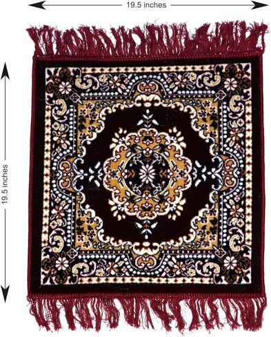 ASHIRWAD Puja Aasan مخملية صوفية Pooja Aassan للتأمل من القماش سجادة Aasanam سجادة مرتبة (مارون-2) in Kuwait