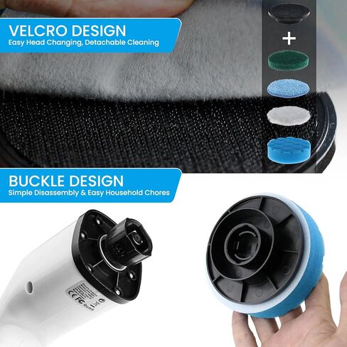 Electric Spin Scrubber - Cordless Cleaning Rechargeable Power Brush - 10 Replaceable Brush Heads Including 3 Extra Heads - Adjustable Extension Handle - 2 Speeds for Bathroom, Shower, Floor in Saudi Arabia