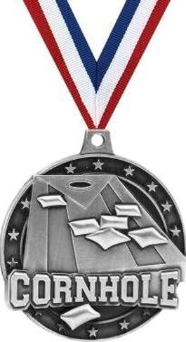 CORNHOLE MEDALS - 2" Silver Cornhole Awards Great for Field Games, Field Day, Family Reunions, BBQ, Tailgating Prime in Saudi Arabia