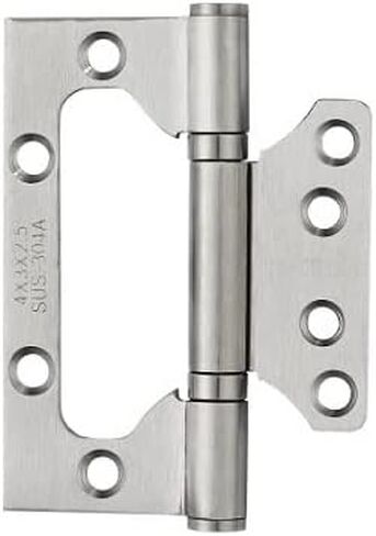 TPOHH 4 Inch X 3 Inch Stainless Steel Ball Bearing No-mortise Door Hinges, Surface Mount Flat Leaf Hinge with Mounting Screws 3 Pack - Smooth Movement Rotatable 360°, Brushed Silver Finish in Saudi Arabia