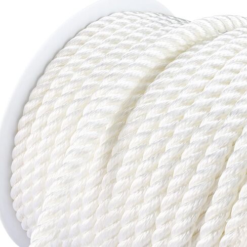 Amarine Made 1/2 inch 200 feet 3 Strand Twisted Nylon Anchor Line, Multipurpose Anchor Rope, Solid Braided Boat Anchor Rope for Boating, Anchoring, Pulling, White in Saudi Arabia