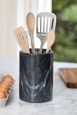 Fox Run Marble Wine Bottle Holder and Utensil Crock, Black in Saudi Arabia