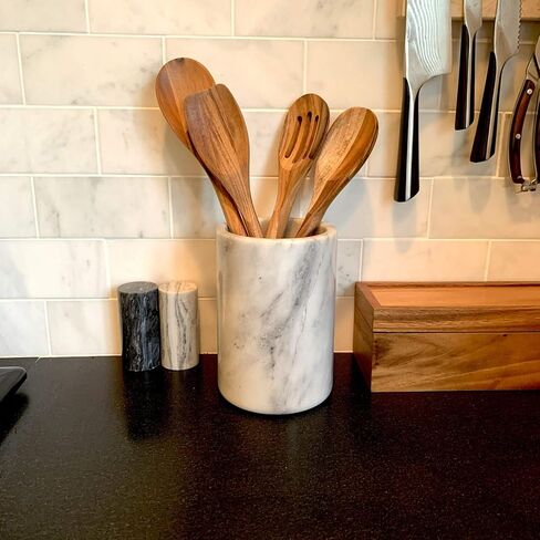 Fox Run Marble Wine Bottle Holder and Utensil Crock, Black in Saudi Arabia