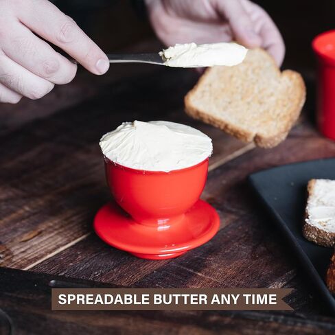 Ceramic Butter Crock with Lid, French Butter Dish for Counter, Non-Toxic Butter Keeper for Fresh, Spreadable Butter – Black in Saudi Arabia