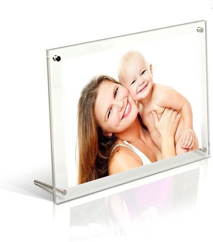 Acrylic Photo Frame 4x6 inch Brackets Or Hanging Picture Frames,File Certificate Photo Frame Wall Mount Floating and Desktop Photo Frame in Saudi Arabia