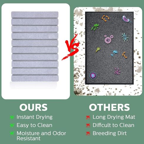 سجادة حمام حجرية قابلة للدوران، سجادة حمام أرضية دياتومي، سجادة حمام سريعة الجفاف، سجادة حمام رمادية غير قابلة للانزلاق، حصيرة حمام فائقة الامتصاص لحوض الاستحمام وحوض الاستحمام وأرضية المطبخ، 15 × 23 بوصة in Kuwait