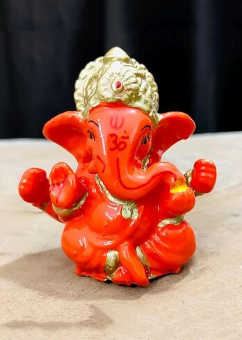 Ganesh Statue Sculpture for Car Dashboard, Home, Temple Décor | Indian God | 2 X 2.3 Inch | Resin | Ganesha Idol Figurine - Ganesha Festival Decoration (Nyon Ganesha) in Saudi Arabia