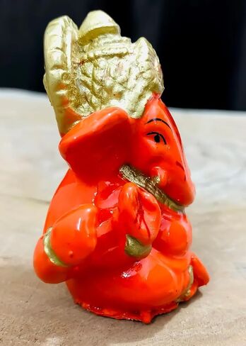 Ganesh Statue Sculpture for Car Dashboard, Home, Temple Décor | Indian God | 2 X 2.3 Inch | Resin | Ganesha Idol Figurine - Ganesha Festival Decoration (Nyon Ganesha) in Saudi Arabia